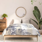 Toile de Jouy Vintage French Lovers Beige Cream & White Stripe Comforter Gallery Image 3