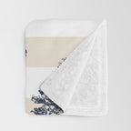Toile de Jouy Vintage French Lovers Beige Cream & White Stripe Throw Blanket Gallery Image 3