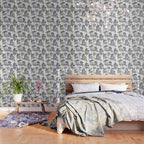 Toile de Jouy Vintage French Lovers Beige Cream & White Stripe Wallpaper Gallery Image 3