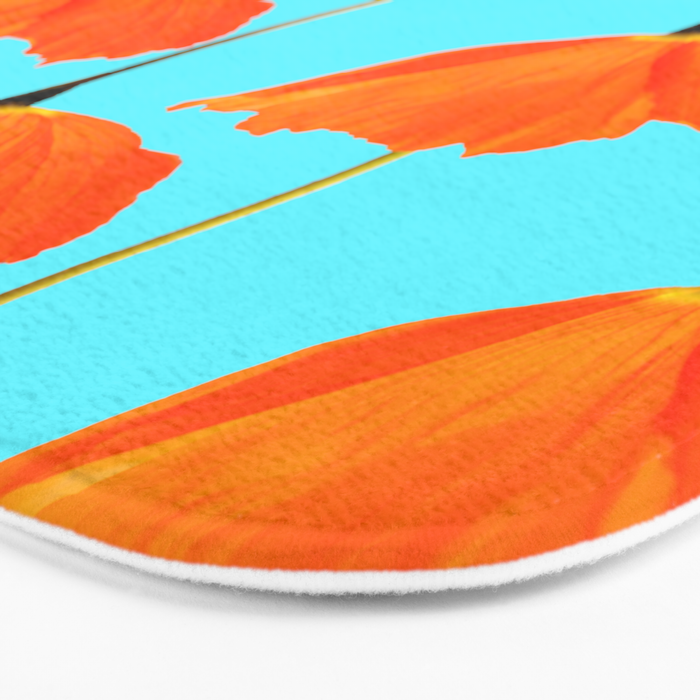Poppies On A Turquoise Background #decor #society6 #buyart Bath Mat Gallery Image 3