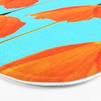 Poppies On A Turquoise Background #decor #society6 #buyart Bath Mat Gallery Image 3