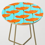 Poppies On A Turquoise Background #decor #society6 #buyart Side Table Gallery Image 2