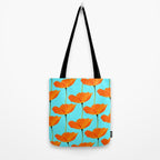 Poppies On A Turquoise Background #decor #society6 #buyart Tote Bag Gallery Image 2