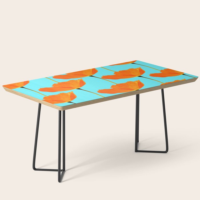 Poppies On A Turquoise Background #decor #society6 #buyart Coffee Table Gallery Image 1