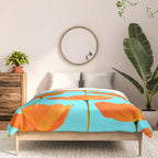 Poppies On A Turquoise Background #decor #society6 #buyart Comforter Gallery Image 3