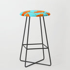 Poppies On A Turquoise Background #decor #society6 #buyart Stool Gallery Image 1