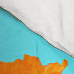 Poppies On A Turquoise Background #decor #society6 #buyart Comforter Gallery Image 4