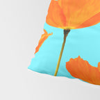 Poppies On A Turquoise Background #decor #society6 #buyart Pillow Sham Gallery Image 4