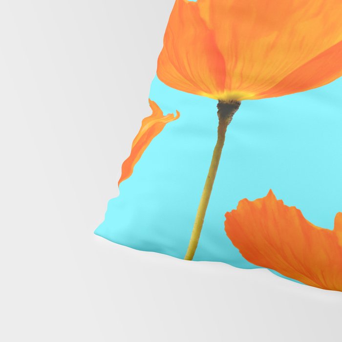 Poppies On A Turquoise Background #decor #society6 #buyart Pillow Sham Gallery Image 4