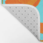 Poppies On A Turquoise Background #decor #society6 #buyart Bath Mat Gallery Image 2