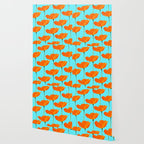 Poppies On A Turquoise Background #decor #society6 #buyart Wallpaper Gallery Image 2