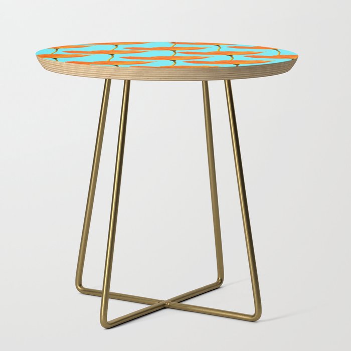 Poppies On A Turquoise Background #decor #society6 #buyart Side Table Gallery Image 1