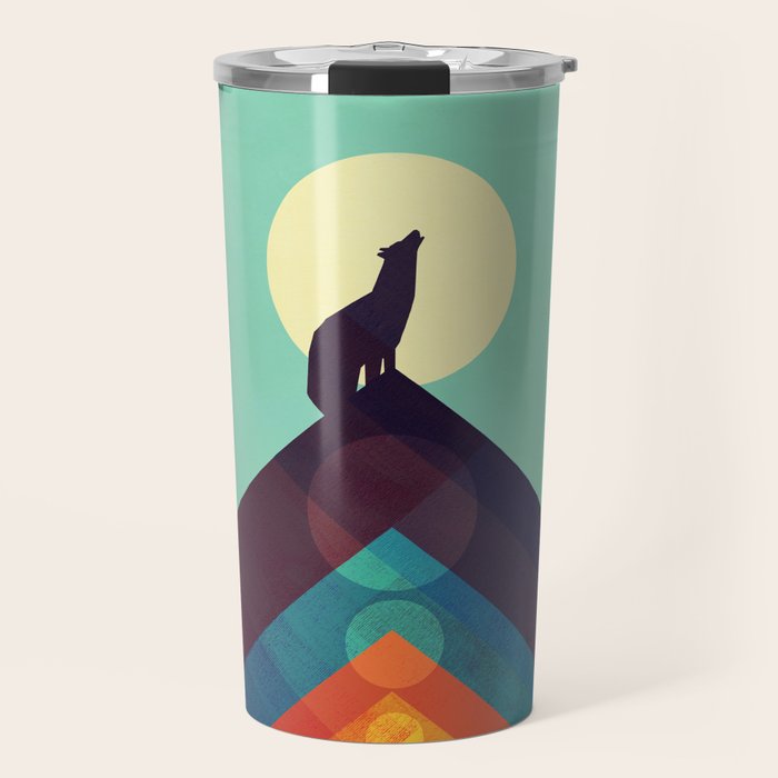 Howling Wild Wolf Travel Mug Gallery Image 1
