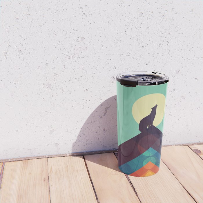 Howling Wild Wolf Travel Mug Gallery Image 4