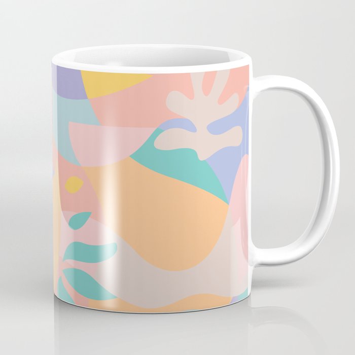 Lemons in Amalfi / Abstract shapes, Pink, Turquoise, Yellow, Lavender Coffee Mug Gallery Image 1