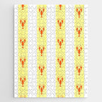 Red Lobsters On Hand-Painted Sunny Yellow Stripes Jigsaw Puzzle Gallery Image 1