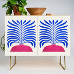 THE VASE 01: Cerise & Persian Blue Leaves Credenza Gallery Image 1
