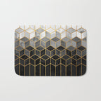 Black and White Gradient Cubes Bath Mat Gallery Image 1