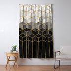 Black and White Gradient Cubes Window Curtain Gallery Image 5