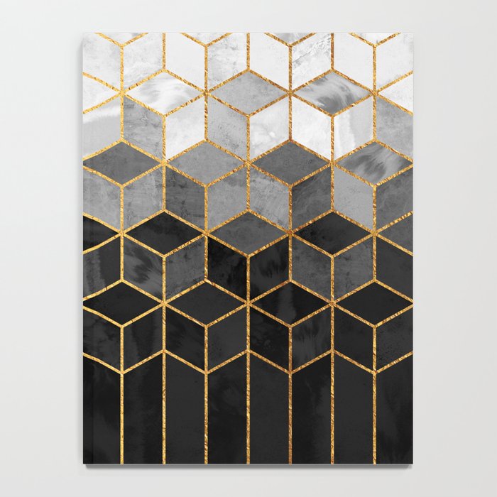 Black and White Gradient Cubes Notebook Gallery Image 4