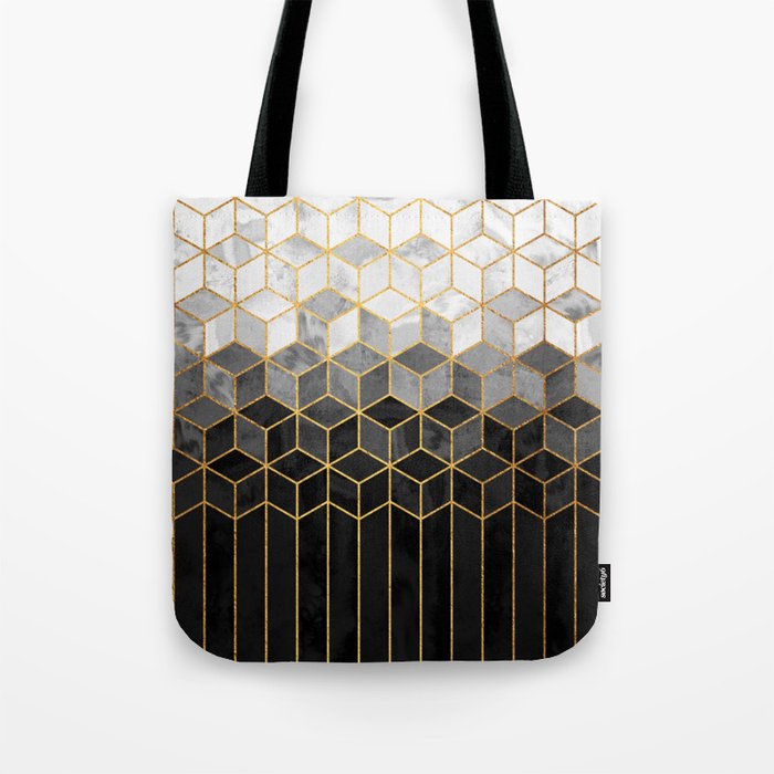 Black and White Gradient Cubes Tote Bag Gallery Image 1