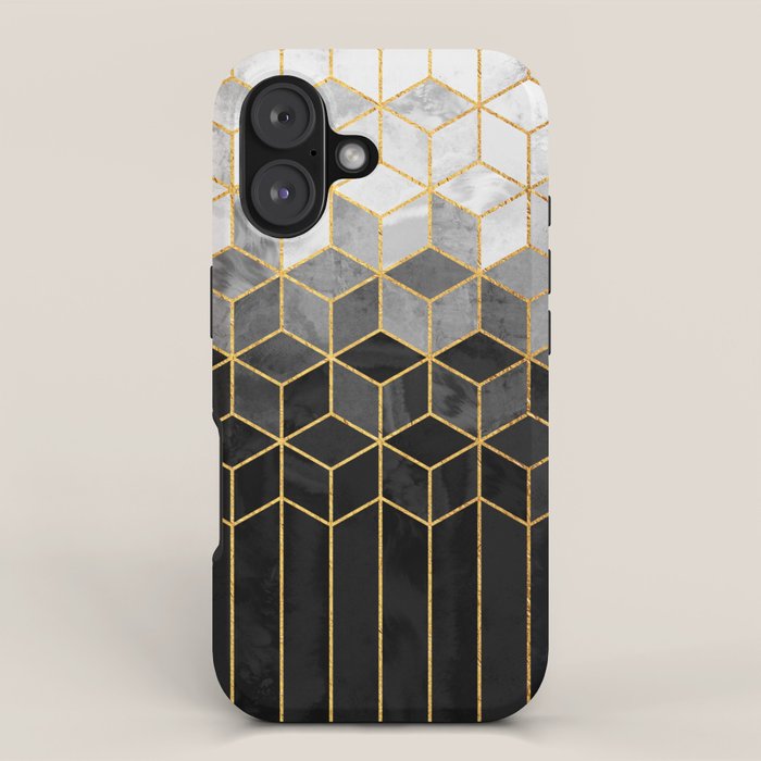 Black and White Gradient Cubes iPhone Case Gallery Image 1