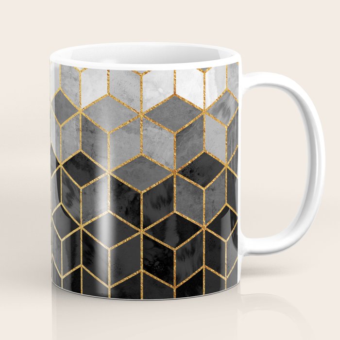 Black and White Gradient Cubes Coffee Mug Gallery Image 1