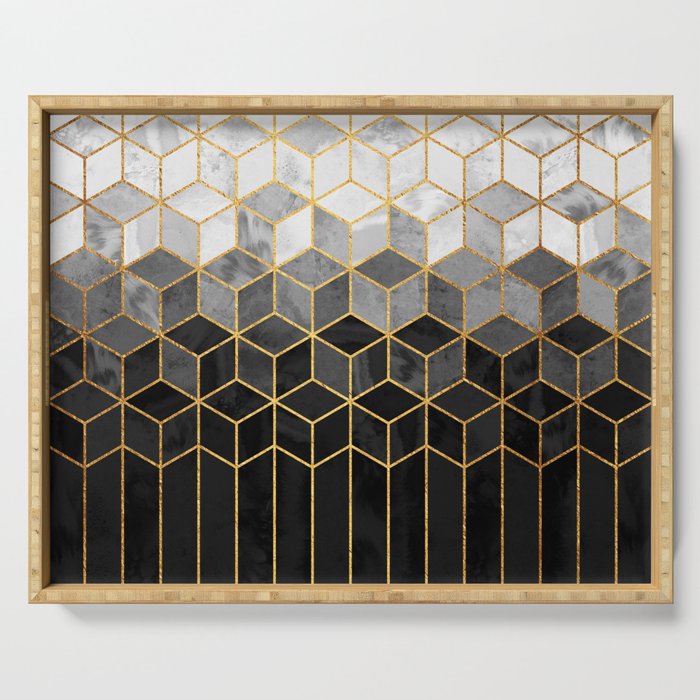 Black and White Gradient Cubes Serving Tray Gallery Image 1