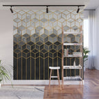 Black and White Gradient Cubes Wall Mural Gallery Image 1