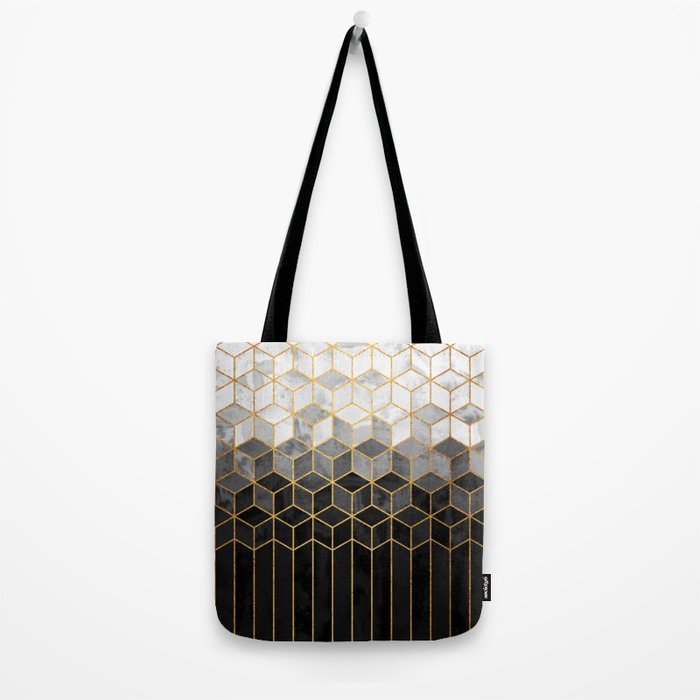 Black and White Gradient Cubes Tote Bag Gallery Image 2