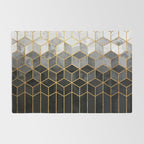 Black and White Gradient Cubes Rug Gallery Image 2