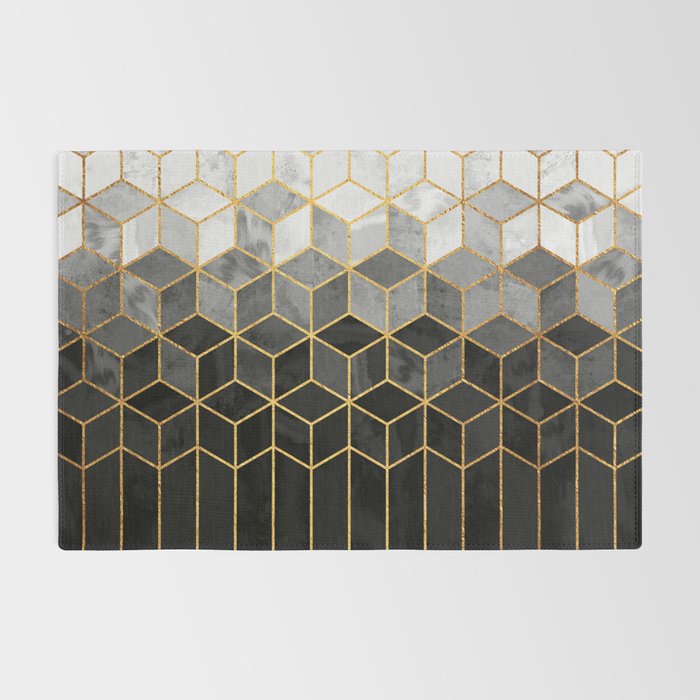 Black and White Gradient Cubes Rug Gallery Image 2