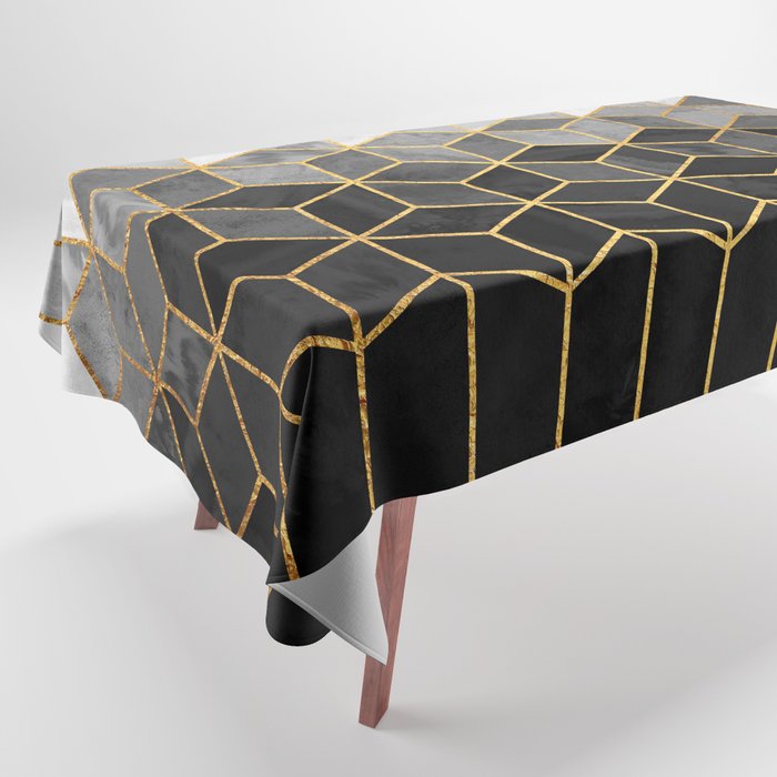 Black and White Gradient Cubes Tablecloth Gallery Image 1