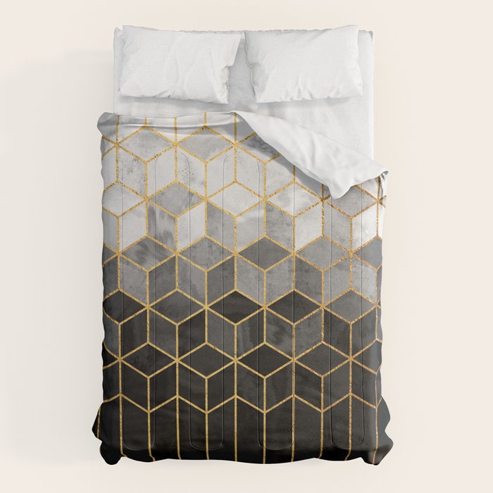 Black and White Gradient Cubes Comforter Gallery Image 1