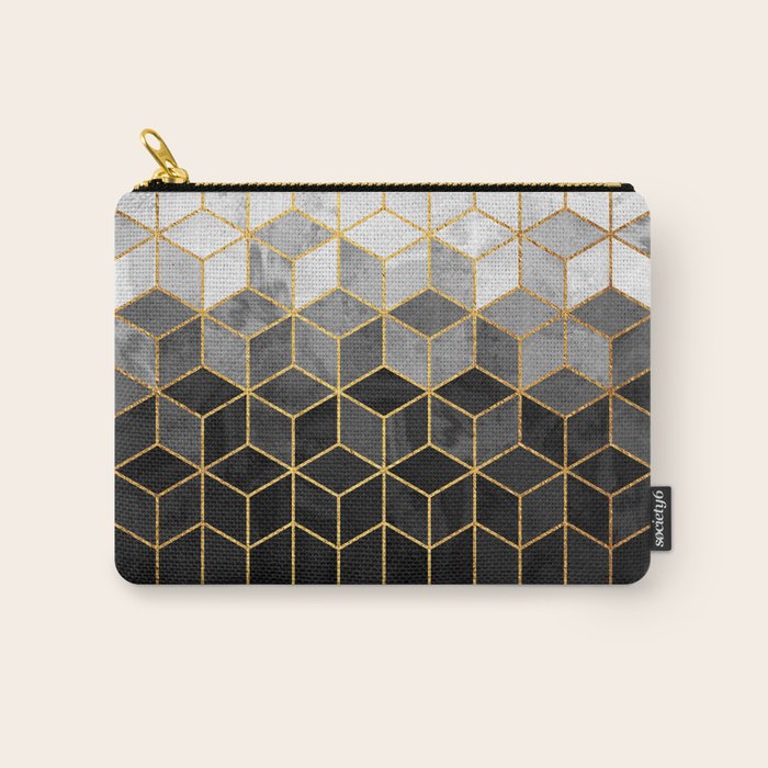 Black and White Gradient Cubes Carry All Pouch Gallery Image 1
