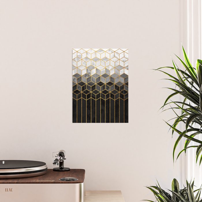 Black and White Gradient Cubes Poster Gallery Image 2