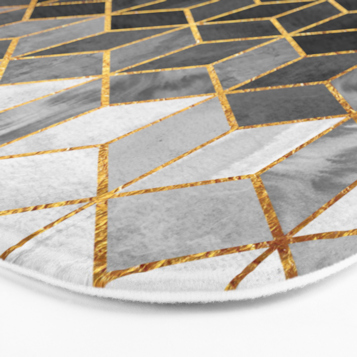 Black and White Gradient Cubes Bath Mat Gallery Image 3