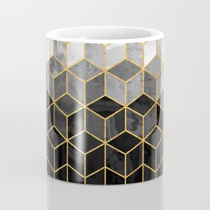 Black and White Gradient Cubes Coffee Mug Gallery Image 4