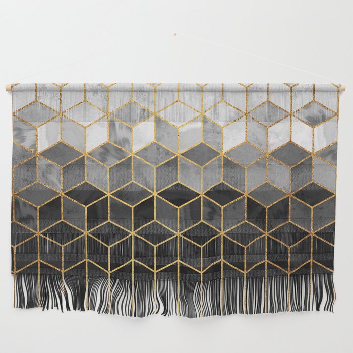 Black and White Gradient Cubes Wall Hanging Gallery Image 1