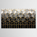 Black and White Gradient Cubes Tablecloth Gallery Image 2