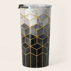 Black and White Gradient Cubes Travel Mug Gallery Image 3