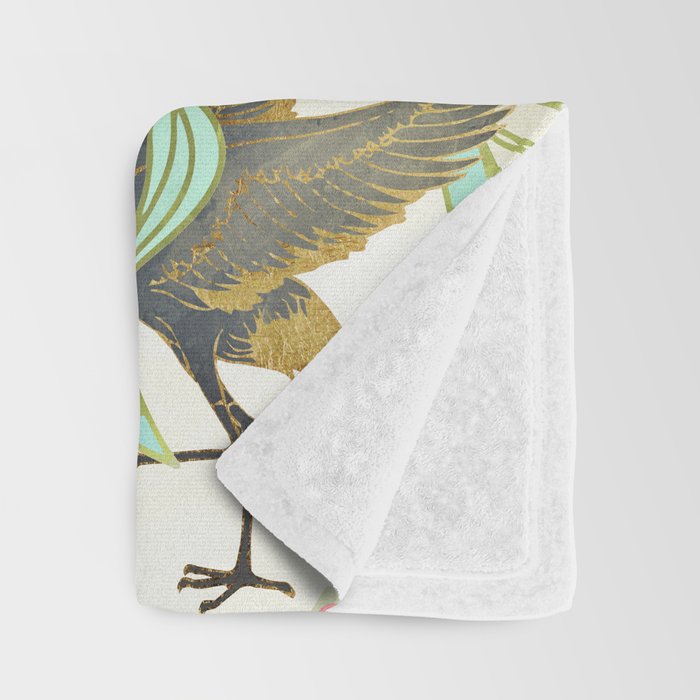 Floral Cranes Throw Blanket Gallery Image 3