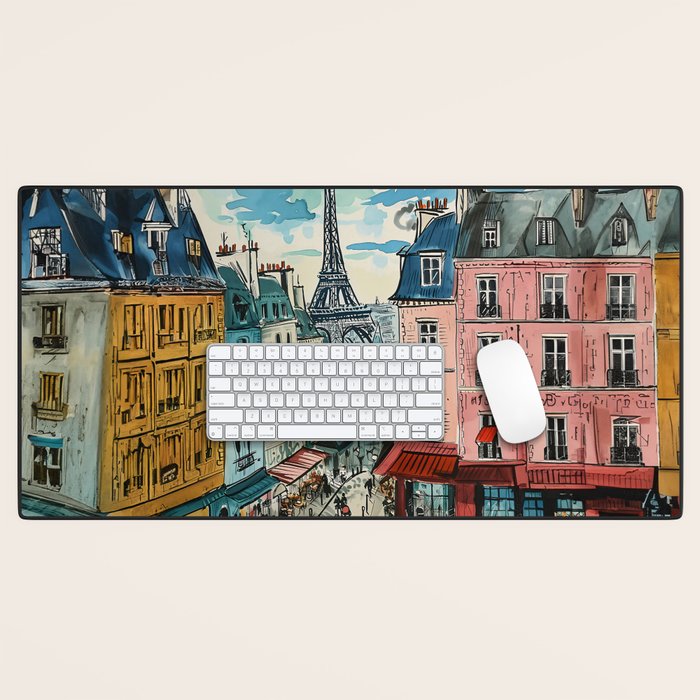 Paris Illustration Desk Mat Gallery Image 1