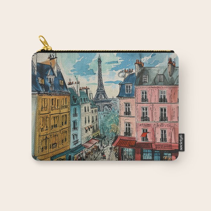 Paris Illustration Carry All Pouch Gallery Image 1