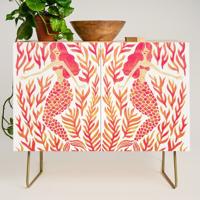 Kelp Forest Mermaid - Peach Palette Credenza Gallery Image 1