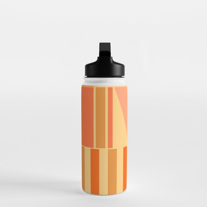 Mid Century Modern Modtastic Geometric Abstract Pattern Tangerine Orange Yellow Water Bottle Gallery Image 3