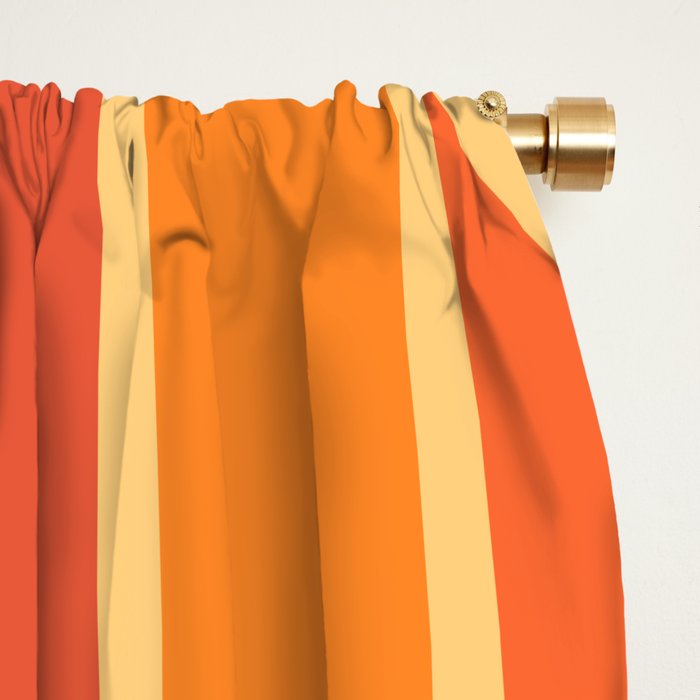 Mid Century Modern Modtastic Geometric Abstract Pattern Tangerine Orange Yellow Window Curtain Gallery Image 2