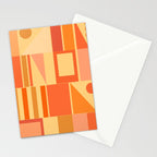 Mid Century Modern Modtastic Geometric Abstract Pattern Tangerine Orange Yellow Stationery Card Gallery Image 2