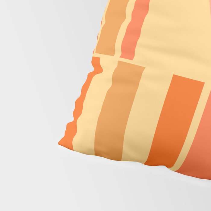 Mid Century Modern Modtastic Geometric Abstract Pattern Tangerine Orange Yellow Pillow Sham Gallery Image 4