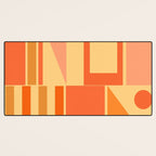 Mid Century Modern Modtastic Geometric Abstract Pattern Tangerine Orange Yellow Desk Mat Gallery Image 3